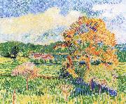 Camille Pissarro The fall of the big walnut oil painting reproduction